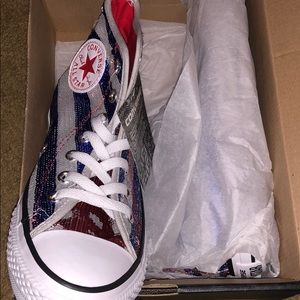 CR HI CONVERSE SILVER SEQUINS